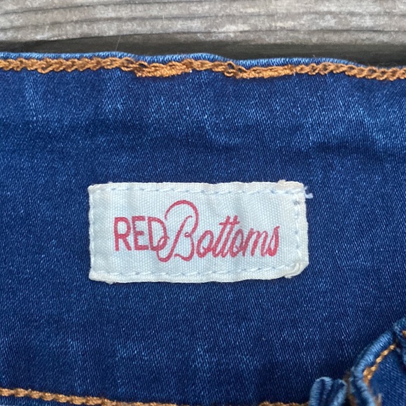 Red Bottoms stretchy jeans with 3 button/zip closure dark blue size 3 - Picture 3 of 9
